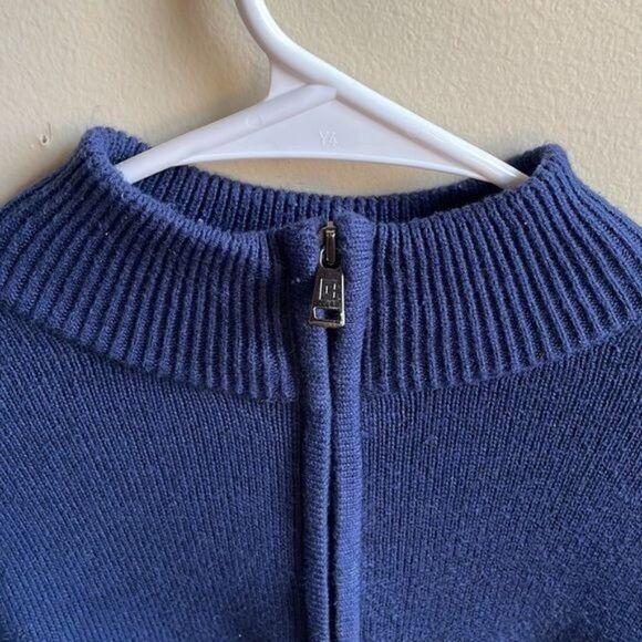 Chaps Men’s “Newport Navy” Knit Sweater with Logo & 1/4 Zipper (Size: Medium) - Picture 6 of 8